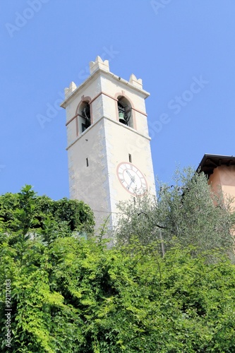 bell tower of Fornico small village on Garda lake in Italy
 photo