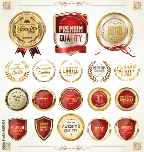 Quality golden badges and labels collection