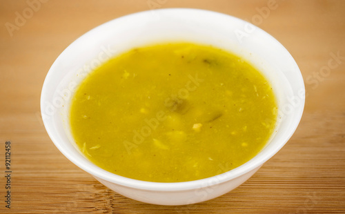 Bowl of Indian spiced lentil curry soup