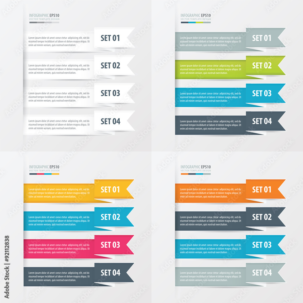 ribbon Modern infographics banner Set ribbon Modern infographics banner Set