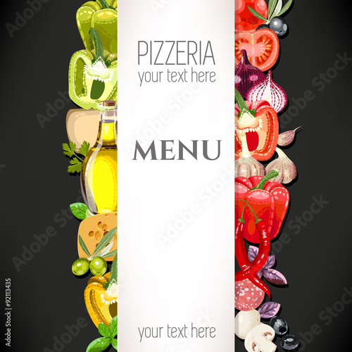 Menu for pizzeria