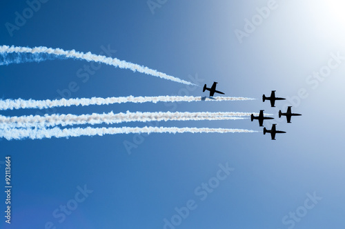 Fototapeta Naklejka Na Ścianę i Meble -  Fighter jets flying in formation