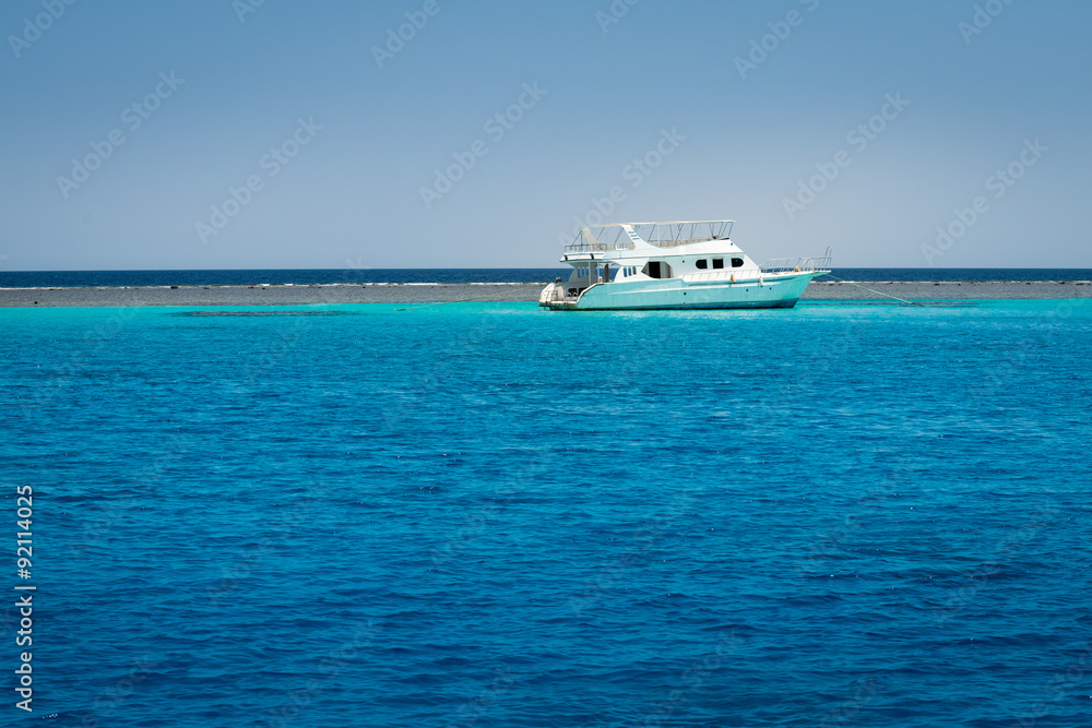 Boat anchored red sea Boat anchored red sea