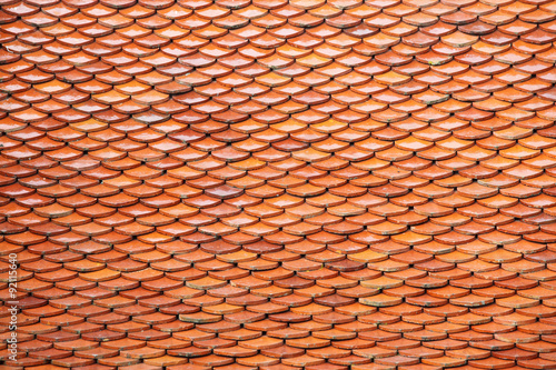 Roof tiles on the top of a wat