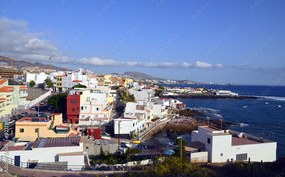View on La Caleta village and ocean  in Tenerife,Canary Islands.