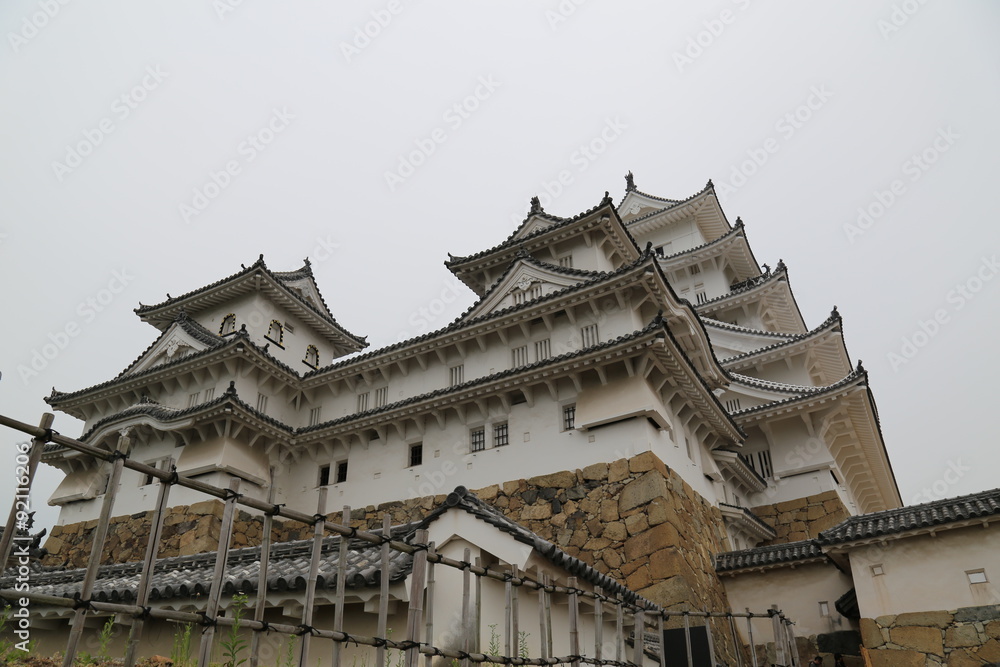 姫路城天守閣と城壁