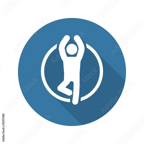 Yoga Fitness Icon. Flat Design.