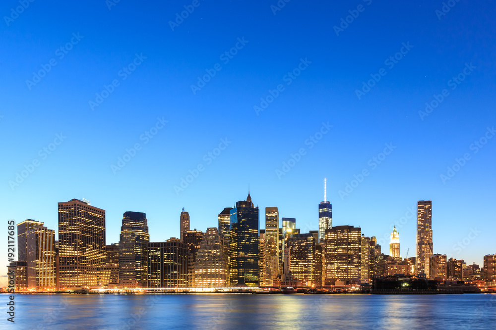 Sunset view of Manhattan, New York City