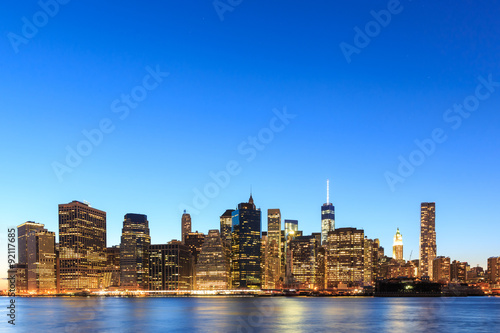 Sunset view of Manhattan  New York City