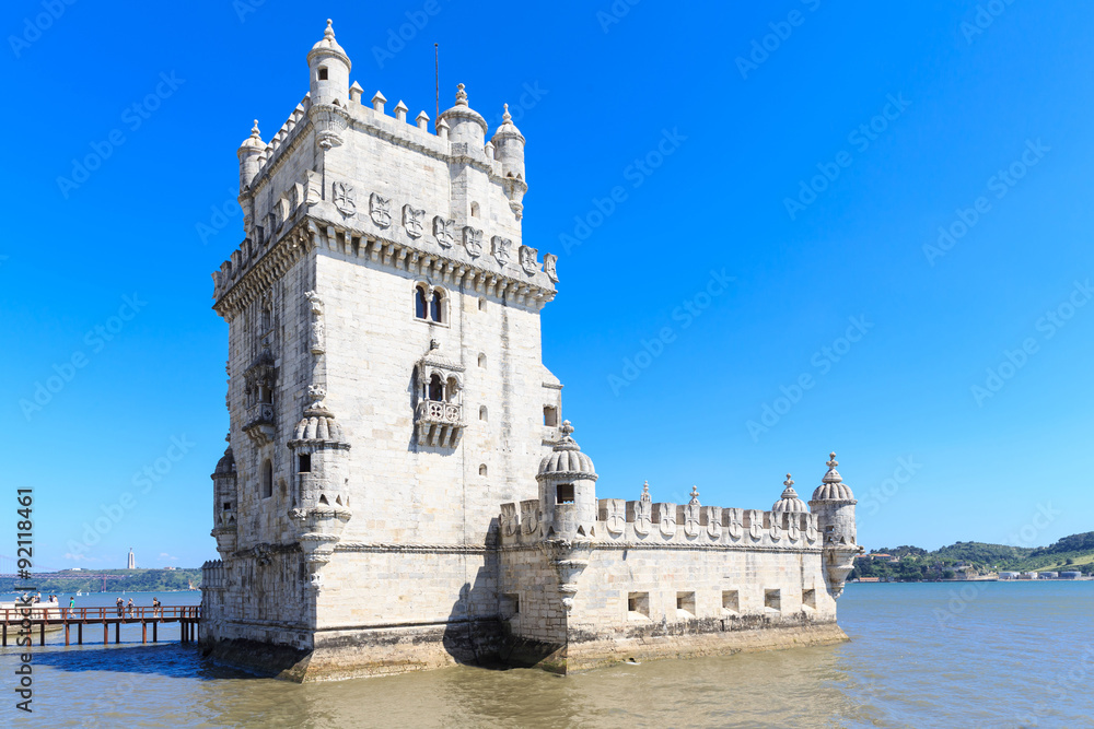 Belem Tower on the Tagus river in the morning
