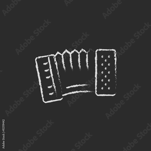Accordion icon drawn in chalk.