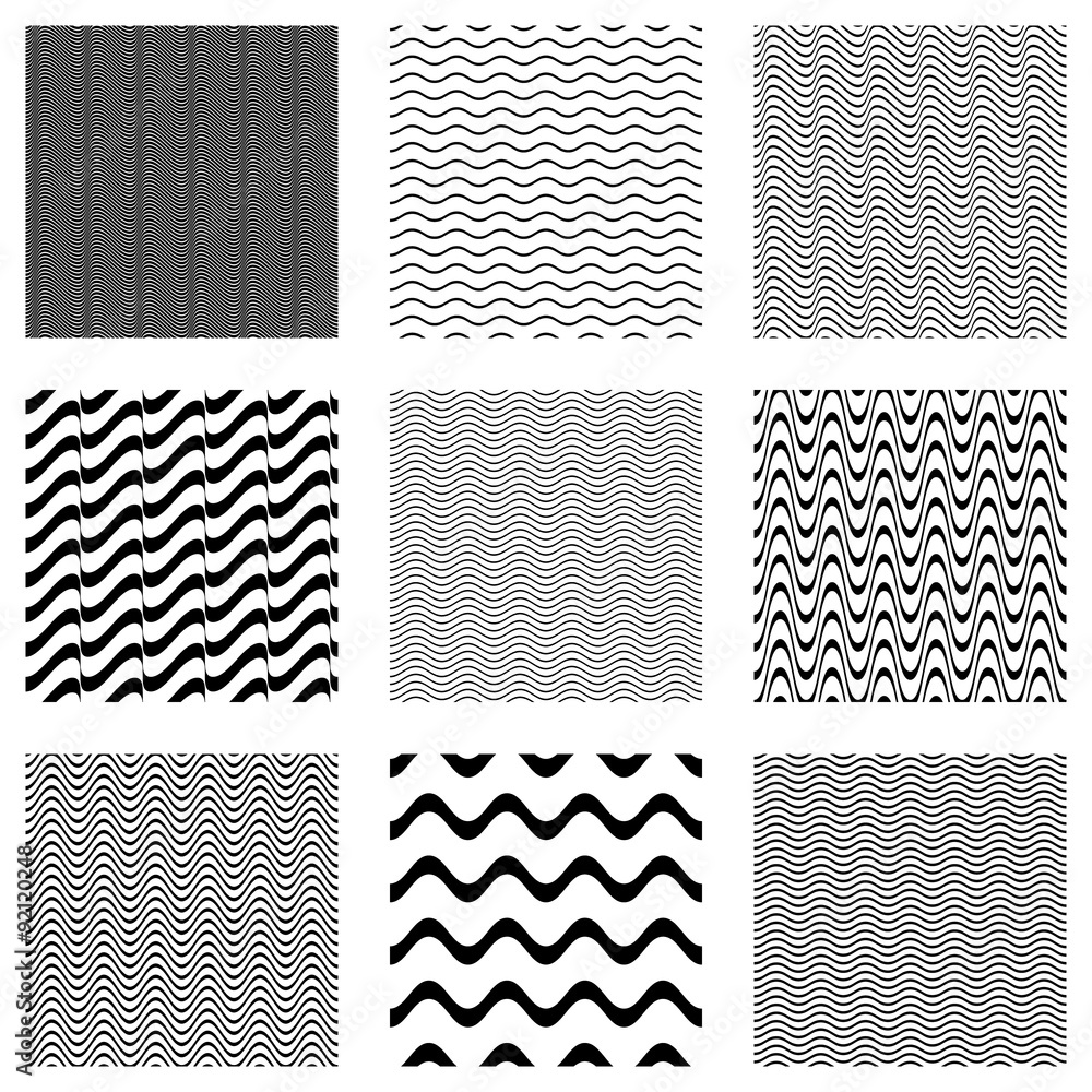 Seamless wavy line patterns Seamless wavy line patterns