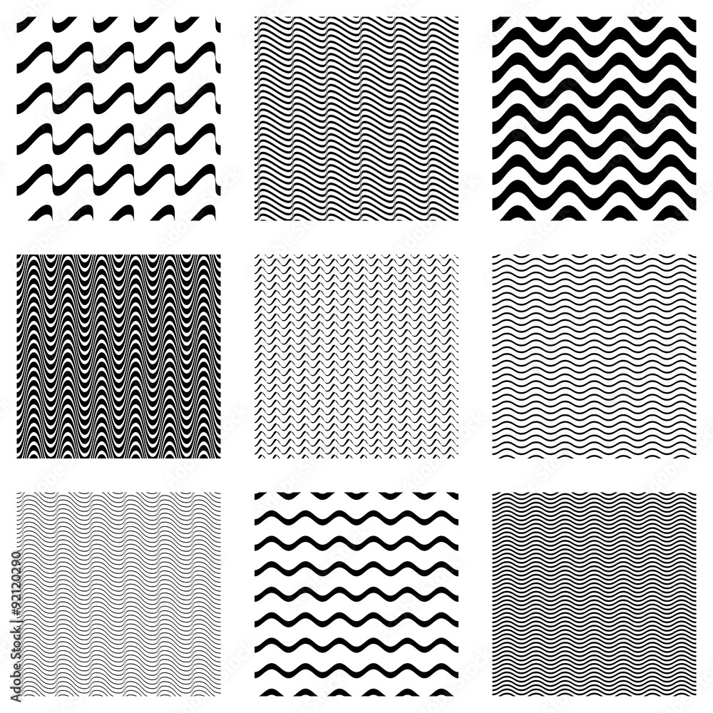 Seamless wavy line patterns