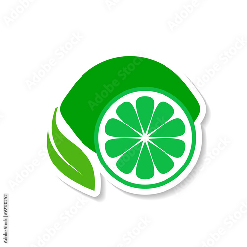 Lime fruit icon label