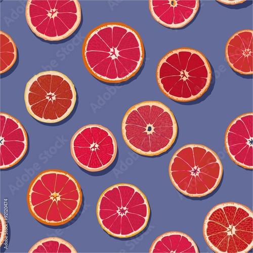 Blood Orange Slices Seamless Pattern