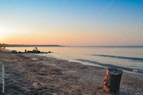 tree stump on the beach in Odessa