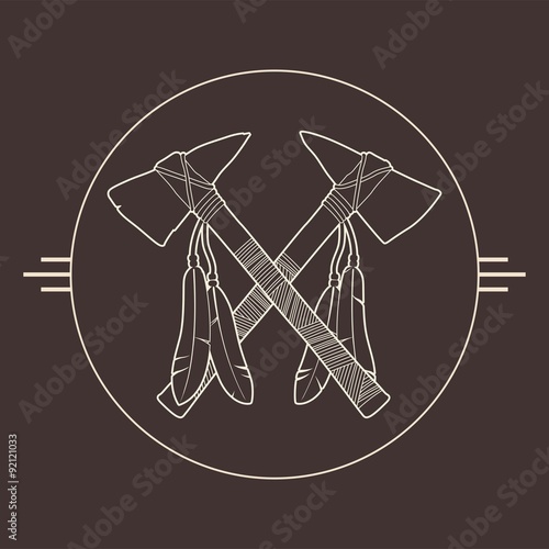 Native American CrossedTomahawks