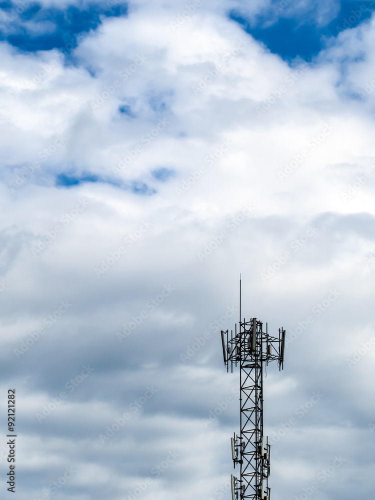 Radio Pole with sjy and cloud Radio Pole with sjy and cloud