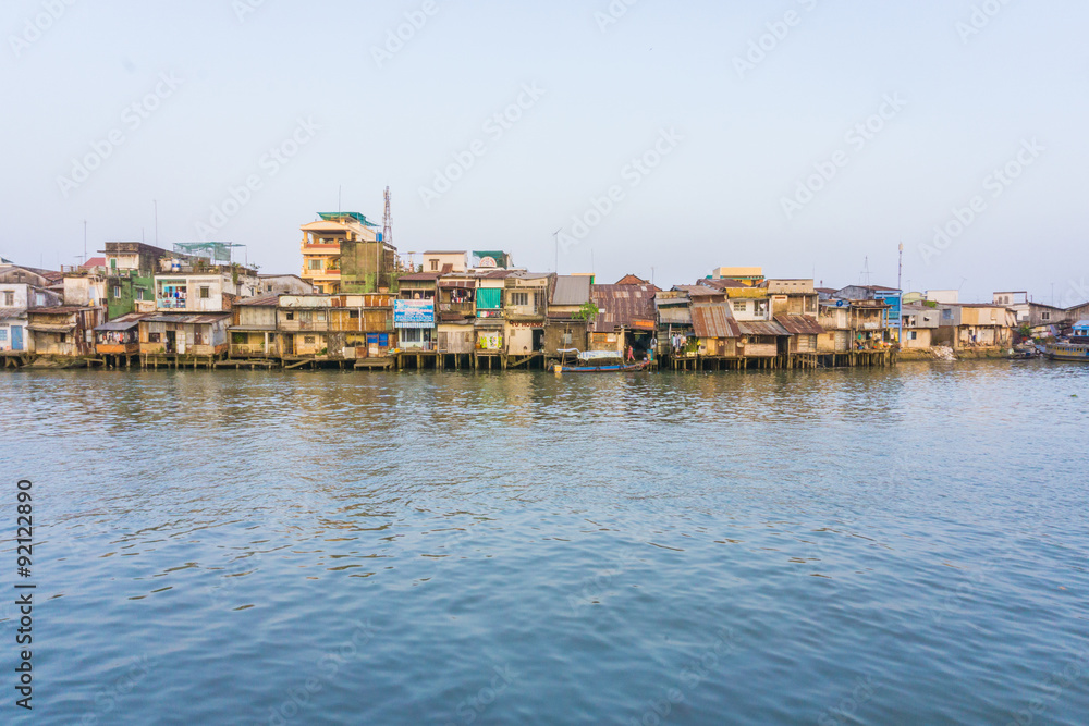 Canal houses at sunset with boats
Canal houses at sunset with boats