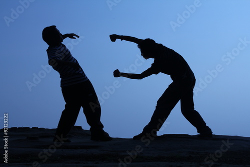 people fight(silhouette)