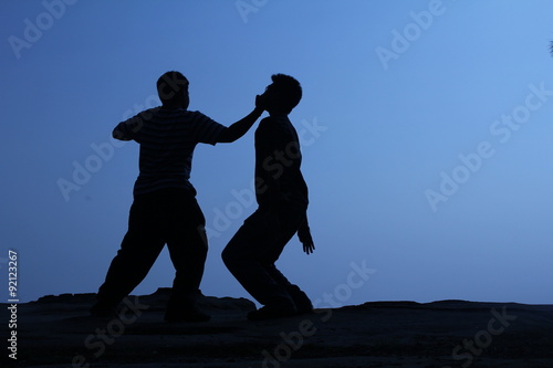 people fight(silhouette)