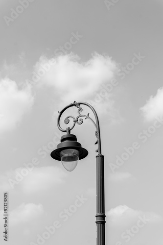 Street lamp. Black and white
