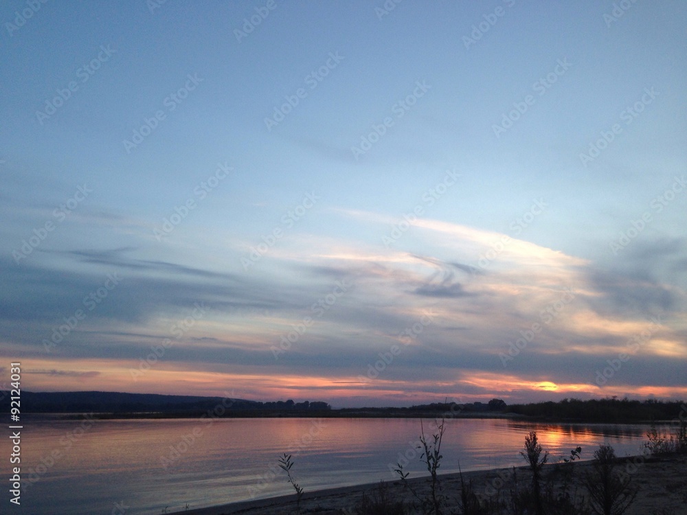 sunset at Volga river