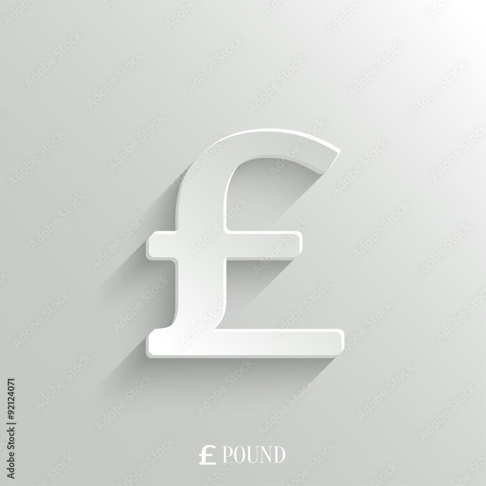 Pound icon - vector white app button Pound icon - vector white app button