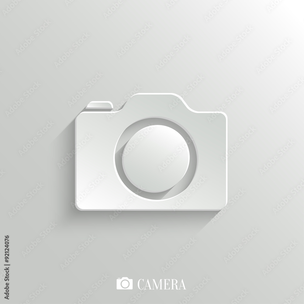 Camera icon - vector white app button Camera icon - vector white app button