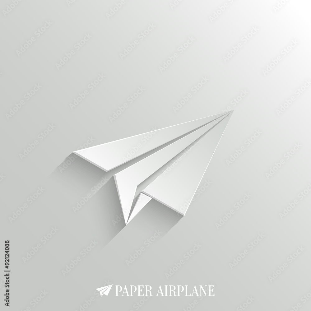 Fototapeta premium Paper Airplane icon - vector web background