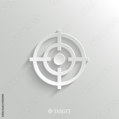 Target icon - vector white app button