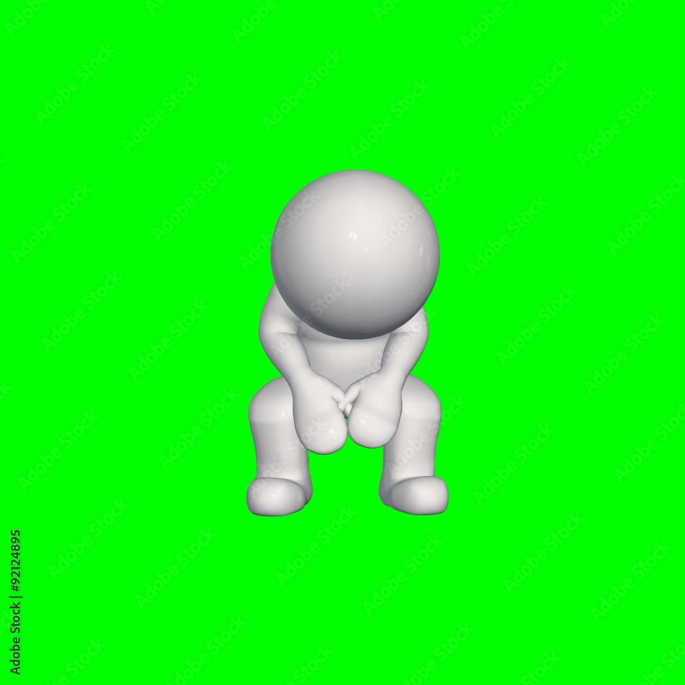 3D people - sit look down 2 - green screen 3D people - sit look down 2 - green screen
