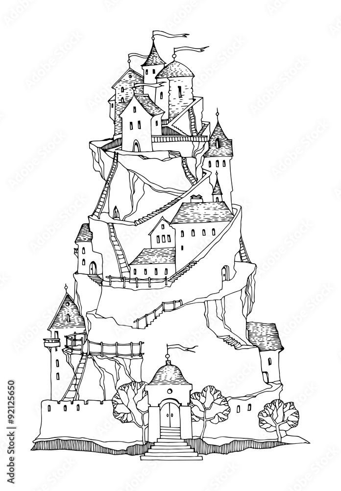 Naklejka premium Cartoon castle