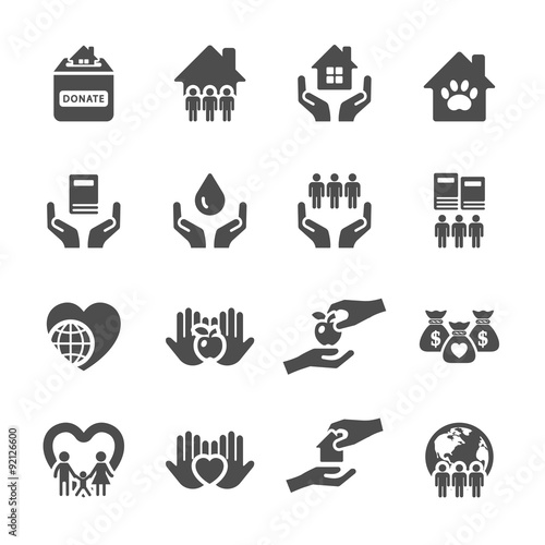 charity and donation icon set 2, vector eps10