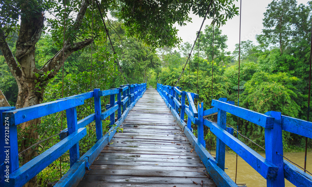 Obraz premium Blue wood bridge 