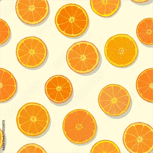 Orange Slices Seamless Vector 