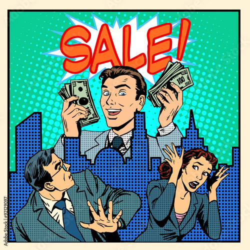Panic giant overstock business concept