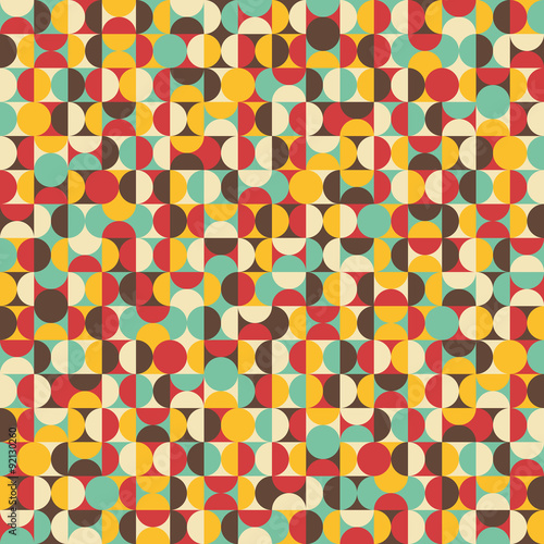 Wallpaper Mural Retro seamless pattern with circles. Torontodigital.ca