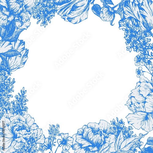 Floral vector frame