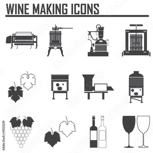 Wine icons set