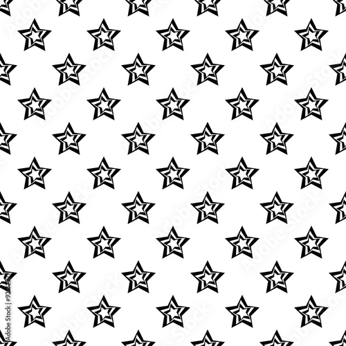 Seamless black and white background with decorative stars