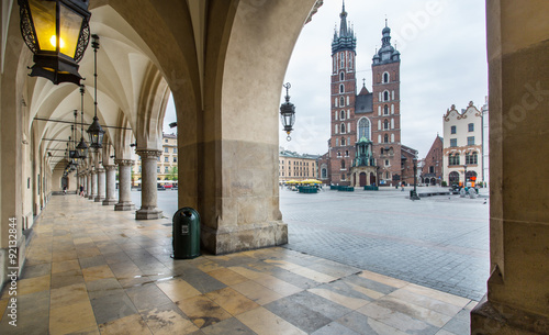 The Cloth Hall and Saint Mary Basilica in Krakow.