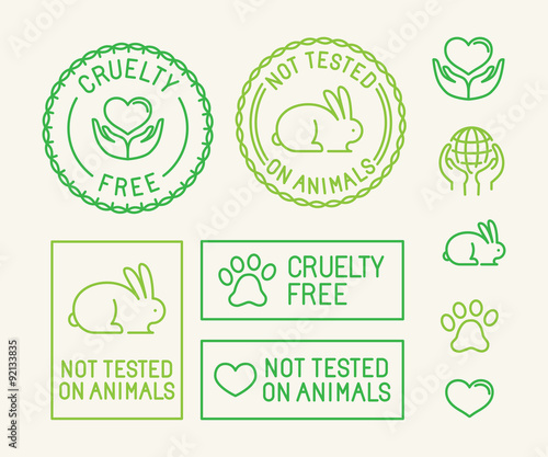 Vector set of ecology badges and stamps for packaging