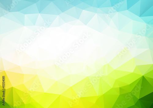 Vector abstract blue green triangles background