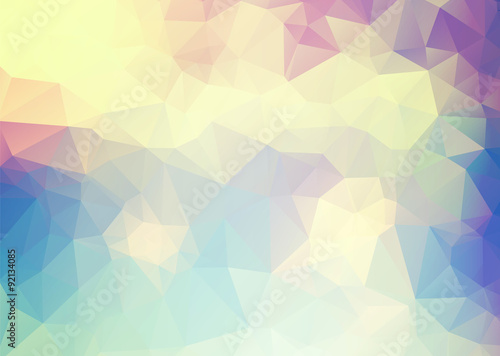 Vector abstract soft blue yellow pink triangles background
