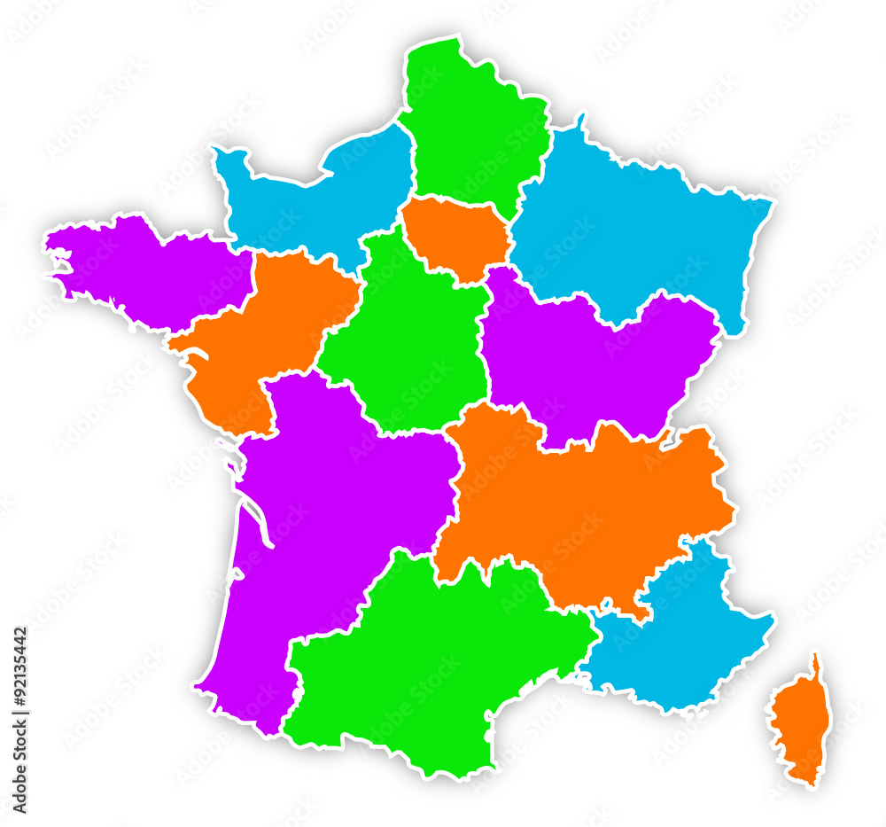 carte des régions de France 13 régions