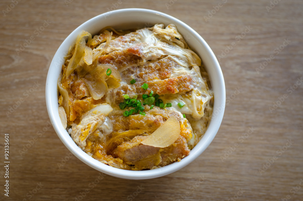 Katsudon - Japanese breaded deep fried pork cutlet