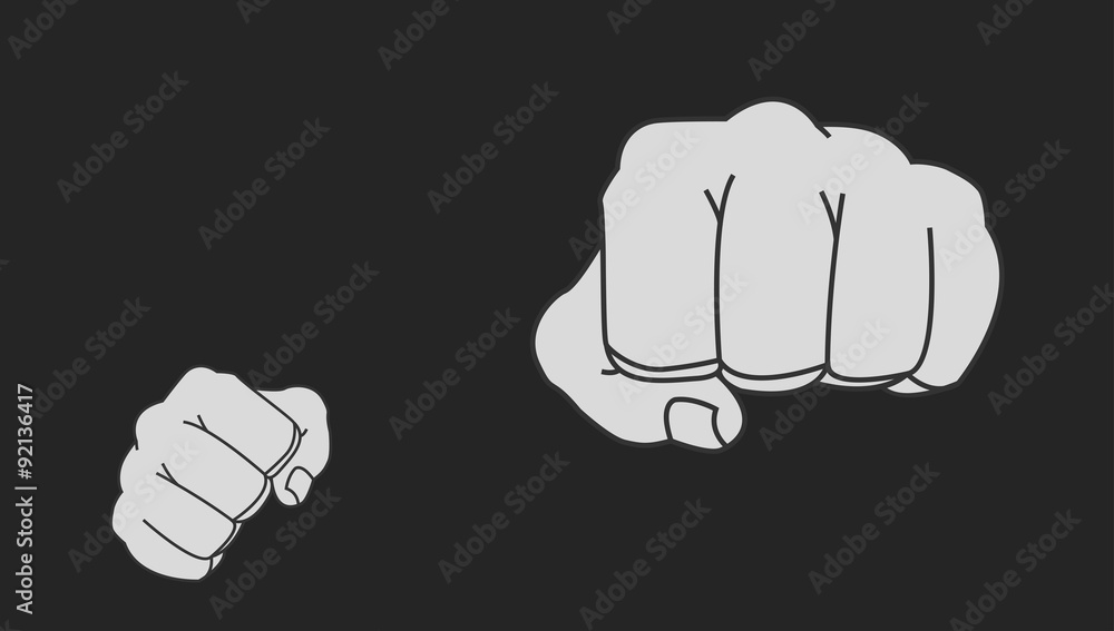 Clenched striking man fists in fight stance. Chalk clip art Clenched striking man fists in fight stance. Chalk clip art