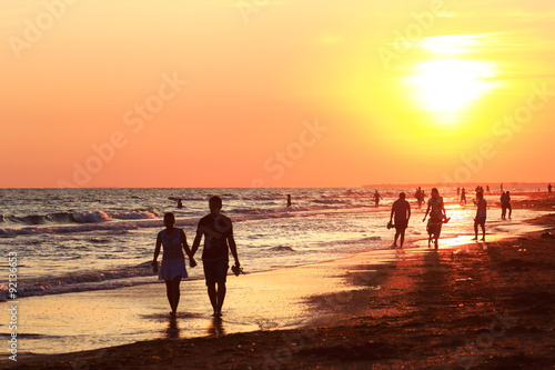 People walking on the beach