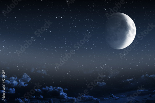 Night sky with stars and full moon background © Ruslan Ivantsov